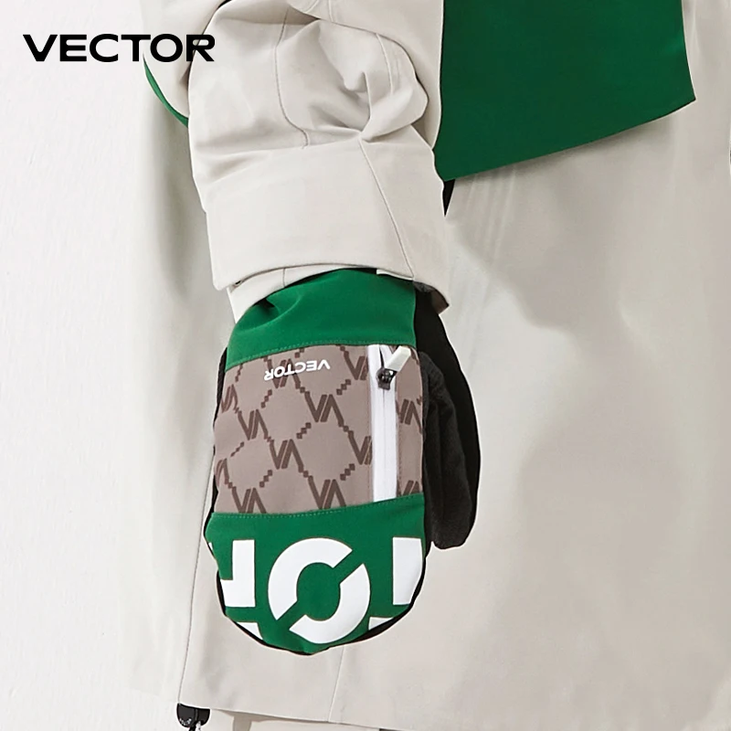 Vector Women Men Outdoor Double Board Snowboard Kevlar Waterproof Wear-resistant Semi Detachable Gloves 3M Cotton 5