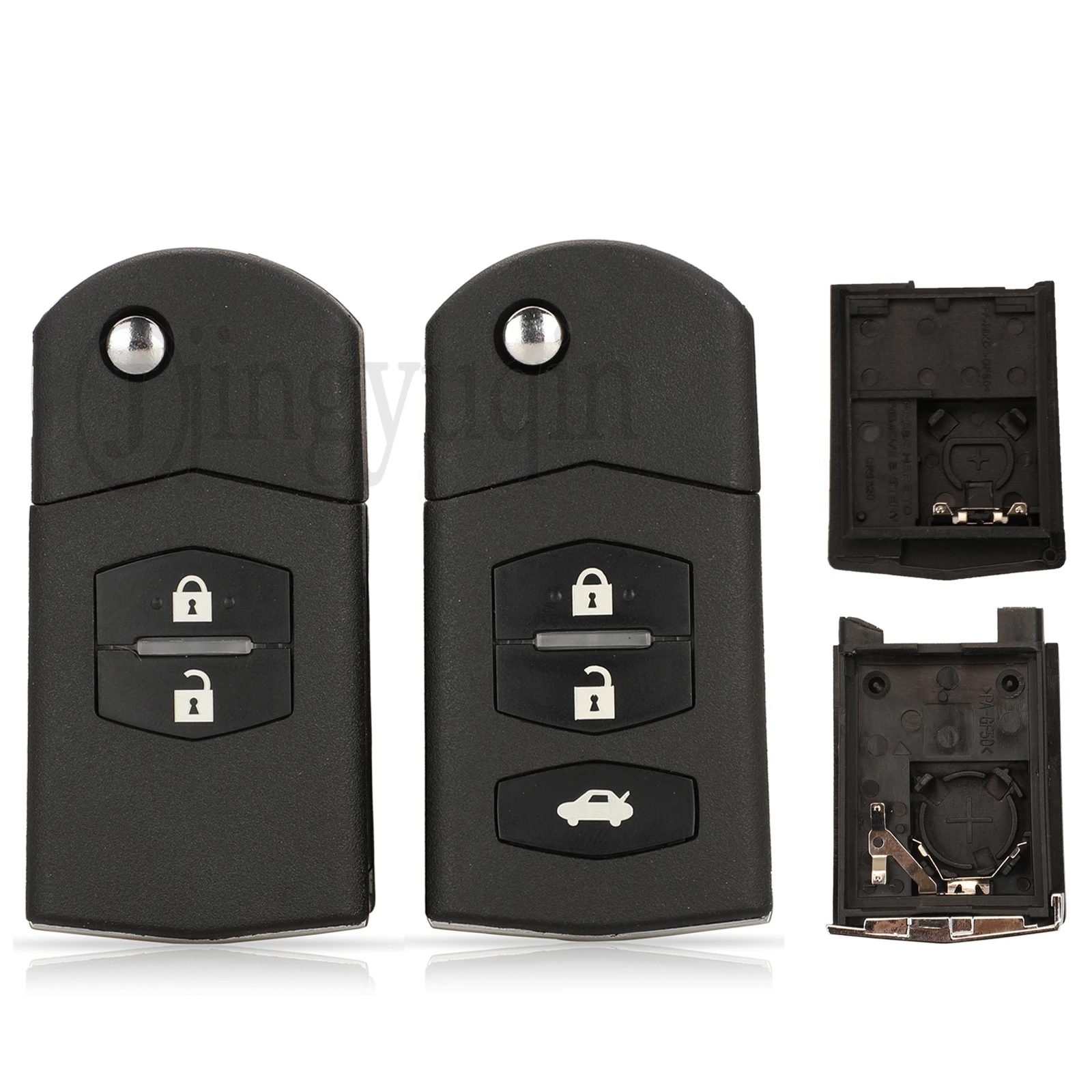 

Jingyuqin 2/3 кнопочный сменный откидной пульт дистанционного управления для автомобильного ключа чехол для Mazda M3 M6 M5 Axela Atenza с необработанным лезвием