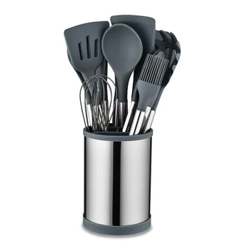 Set di utensili da cucina Set di utensili da cucina/Utensili da cucina in silicone Set di posate da cucina con manico in acciaio inossidabile/Antiaderente 1