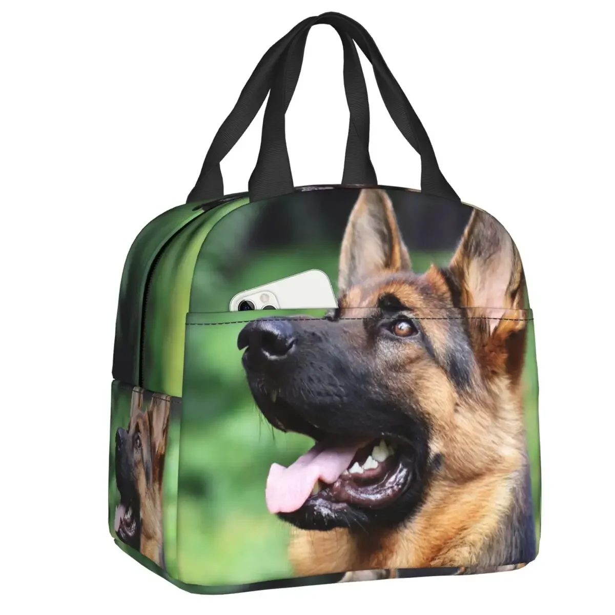 German Shepherd Dog Lunch Box Women Leakproof Animal Cooler Thermal Food Insulated Lunch Bag Kids School Children