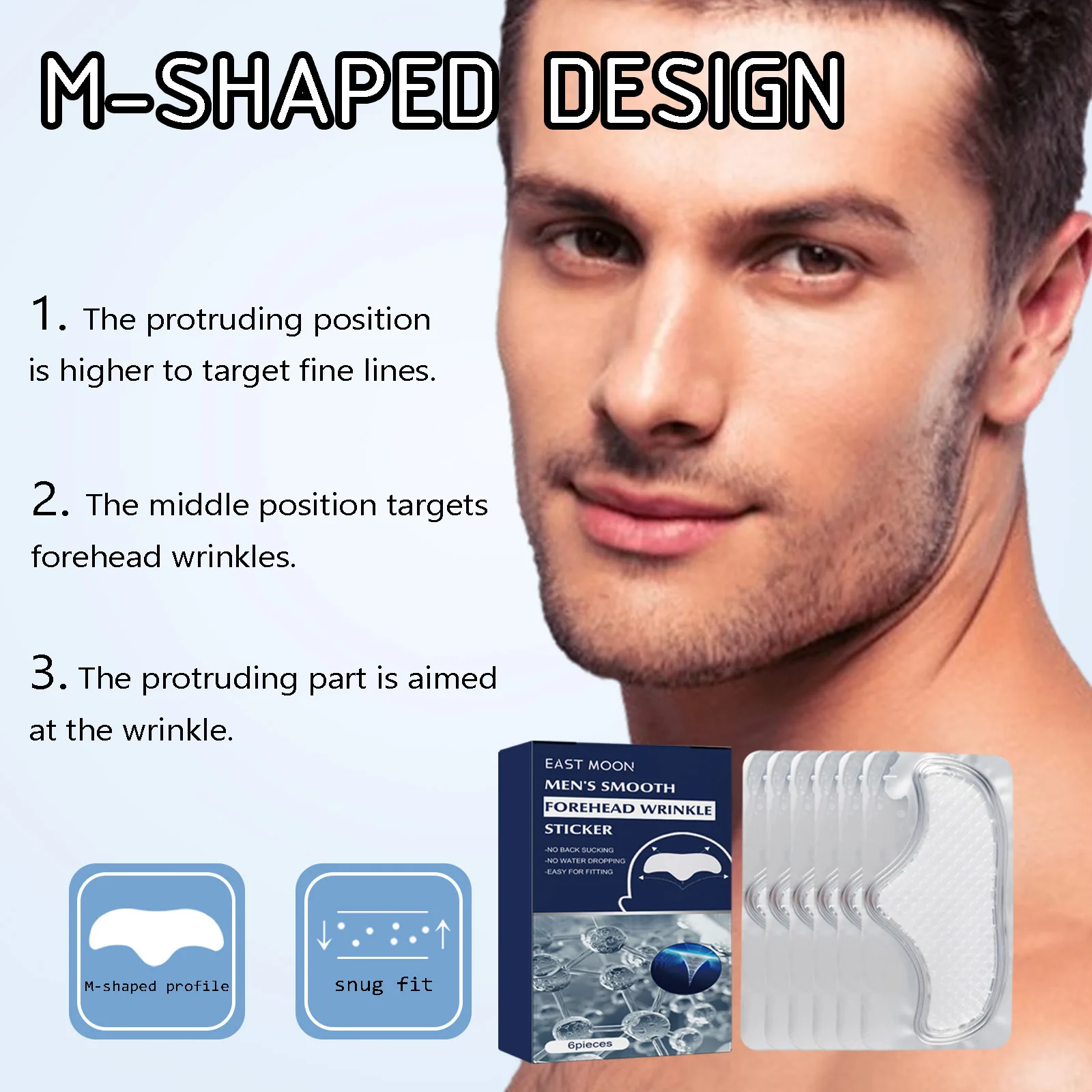 Anti Wrinkle Forehead Patch Line Removal Hyaluronic Firming Lift Up Mask Stickers Moisturizng Anti-Wrinkle Forehead Line Remover 4