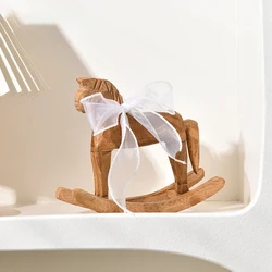 Hand - Carved Wooden Horse Rocking Ornament - Retro Style Desktop Decor Gift (Zhbj1745 - 8)