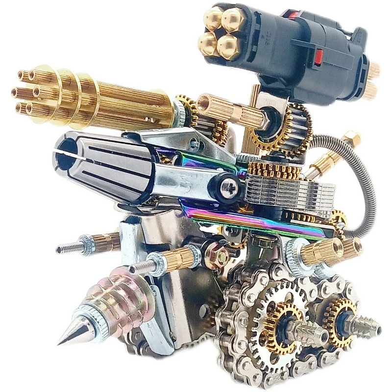 300+Pcs 3D Diy Metal Machinery Assembling Burst Tank Diy Building Block Gift Children Adult Steampunk Gift Ornaments To Play