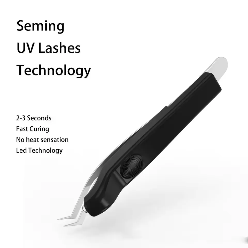 자외선 UV 핀셋 속눈썹 연장 접착 경화 램프 (프레스 스위치 포함, 충전식)