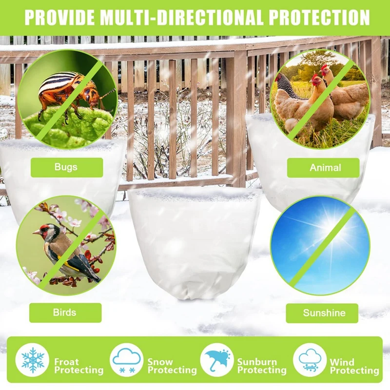 

Reusable Plant Covers Freeze Protection,Winter Plant Cover Bags With Zipper/Drawstring