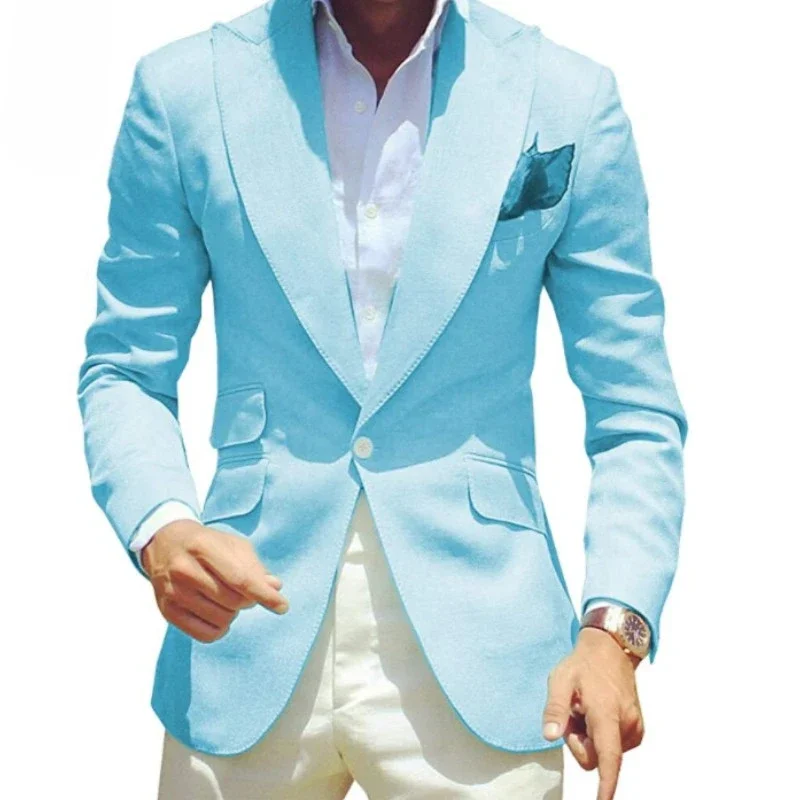 Men's Suit Set 2 Piece Best Man Dress Wedding Dress Men's Suit Set Slim Fit Formal Dress New (Blazer+Pants)