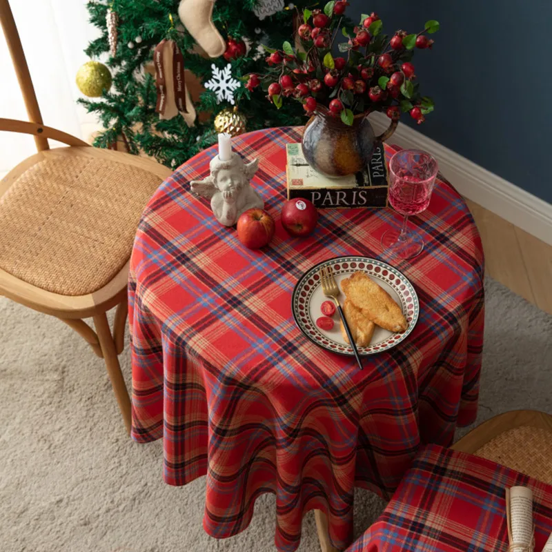 Description Picture 6 of itemChristmas Plaid Tablecloth Table Runner Napkin Festive Wedding Xmas Party Dinner Washable Reusable Tablecloth Desktop Decoration