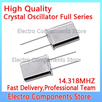 5PCS/Lot HC-49U 14.318M 2P DIP Passive Crystal Oscillator Quartz Resonator 14.318MHZ 2Pin DIP-2P DIY Electronic Kit 1