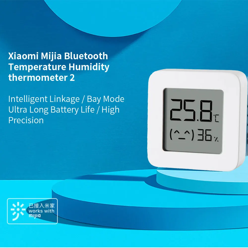 Xiaomi Mijia Temperature Humidity Sensor Bluetooth Thermometer 2 Digital Hygrometer Works With MiHome Smart Home With Battery temperature humidity meter smart temperature sensor smart thermometer