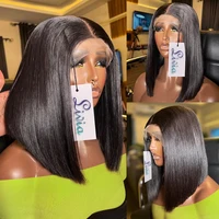 Bone Straight Bob Wigs Human Hair Pre Plucked Transparent Lace Frontal Wig Cuticle Aligned 100% Human Hair 13x4 Short Bob Wigs 2