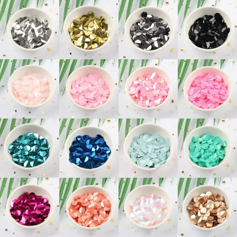 300pcs 10mm Folding Sequins Side Drill PVC for DIY Clothing Accessories Stage Clothing Decorations