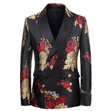 

Brand Clothing Flashlight Print Velvet Blazer Men Designer Blazer Suits Jacket Stage Costumes High Quality Stylish Blazer S-5XL