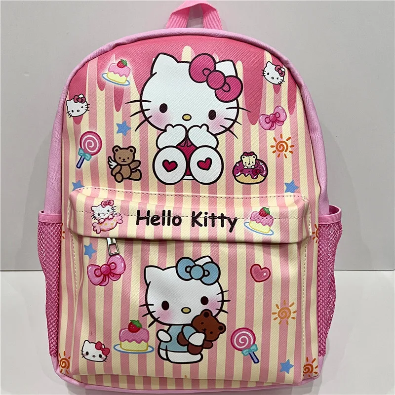 

Sanrio Hellokitty Melody Kuromi Pompom Purin Pochacco Cartoon Cartoon Men and Women Backpack Double Lattice Bag Schoolbag