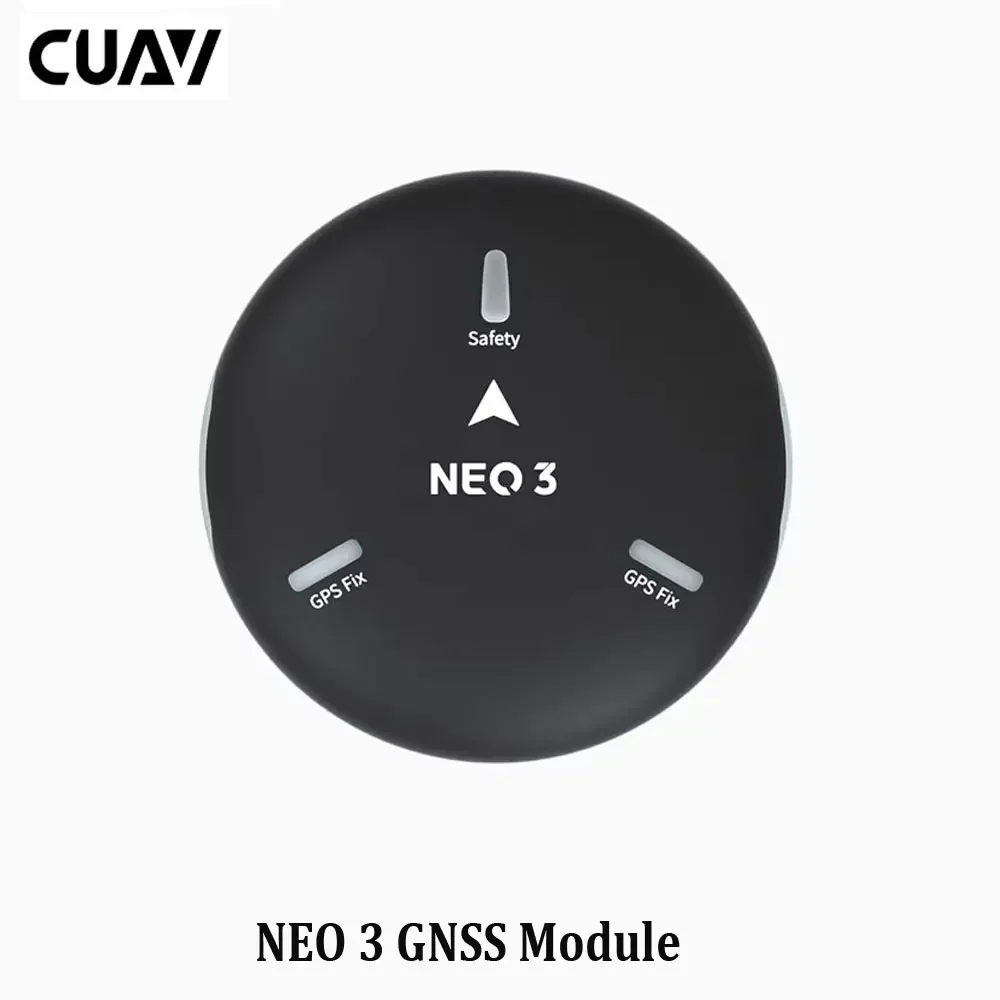 Module GNSS CUAV NEO 3 U-Blox M9N GPS avec boussole pour drone Pixhawk, posé sur fond noir