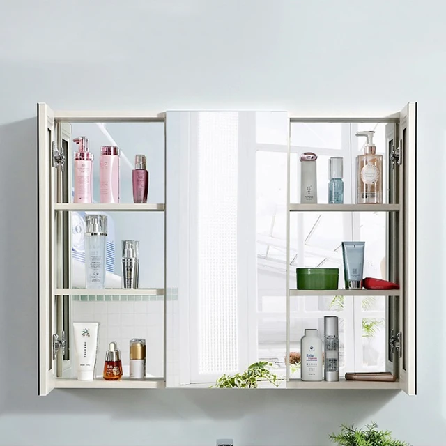 Armario de baño con espejo, mueble de pared colgante, mueble de baño  decorativo, estante organizador de baño - AliExpress