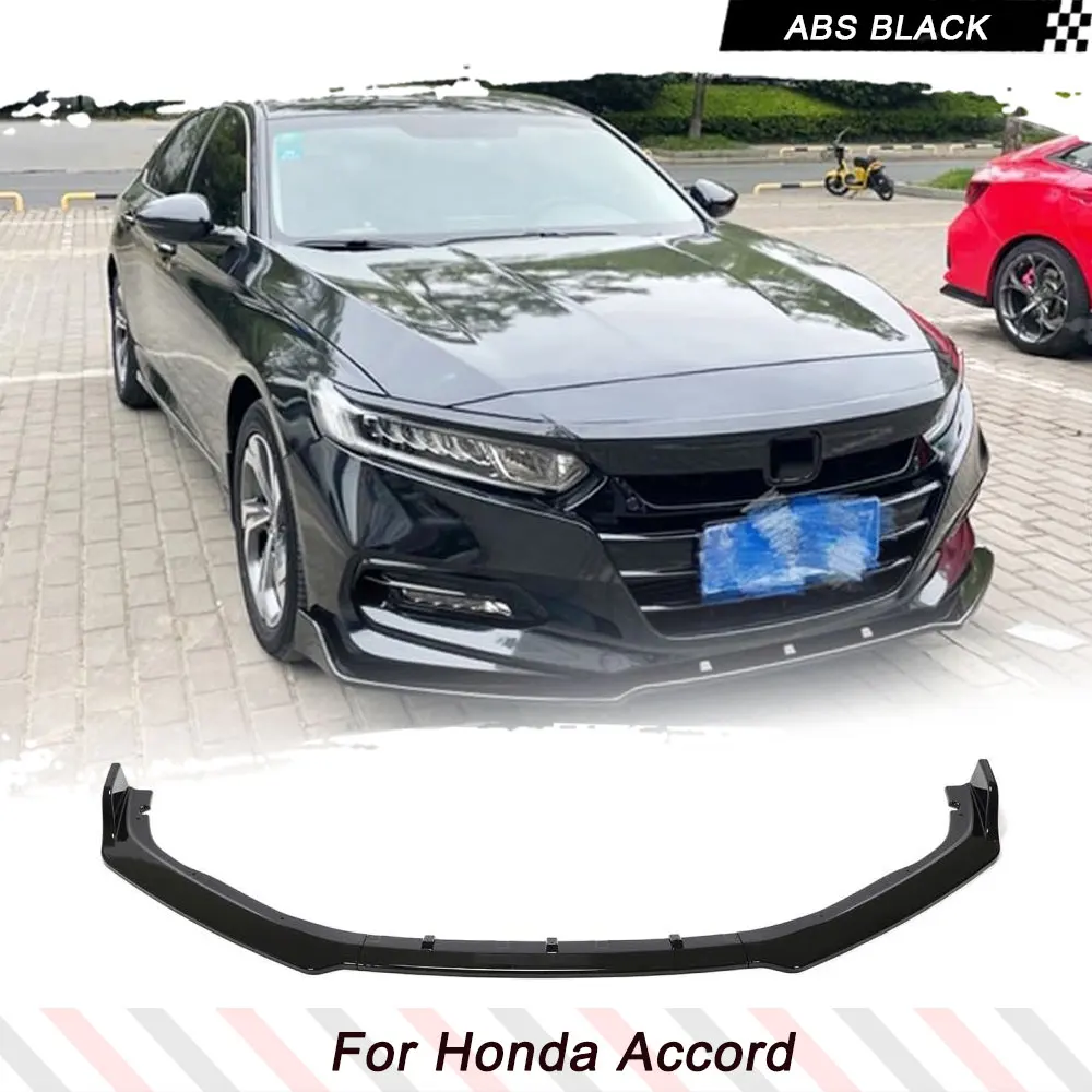 

Спойлер Accord для Honda Accord 2018-2020, сплиттер для переднего бампера, воздушный бампер, спойлер для губ, защитный блеск, черный 3 шт.