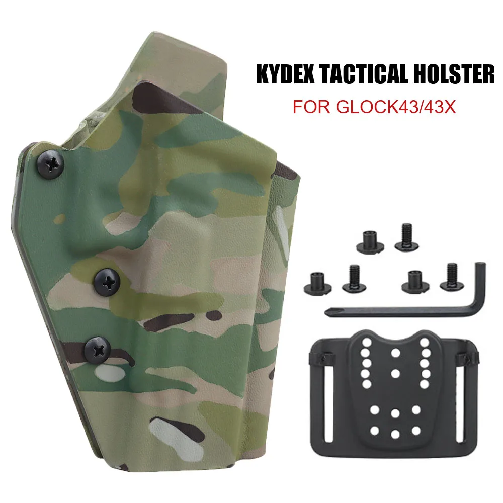 

Glock 43/43x Kydex Holster Lightweight Military Hunting Pistol Holster Waist Carry Platform Quick Release Airsoft Shooting Gear