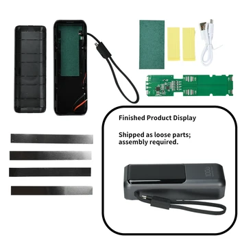 21700 Batteria Power Bank Kit fai da te PD 100W Ricarica rapida con cavo di tipo C Display digitale Custodia per caricabatterie portatile fai-da-te SENZA batteria