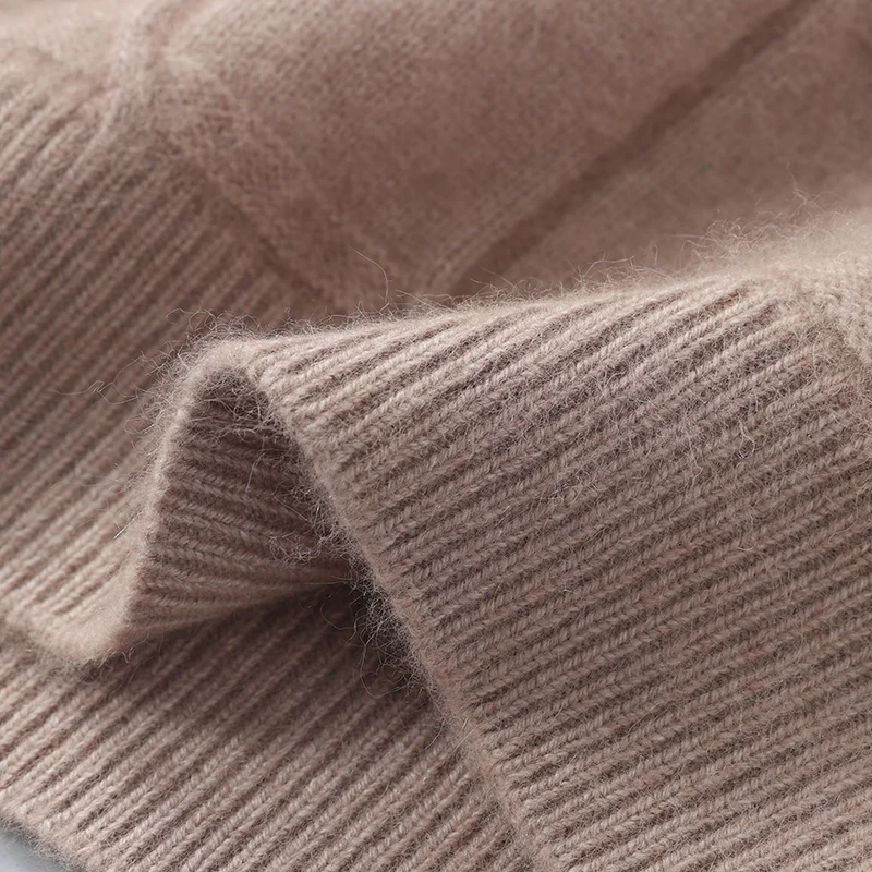 Men's 100% pure mink cashmere sweater O-neck pullover sweater autumn and winter new long-sleeved high-end pullover mink coat