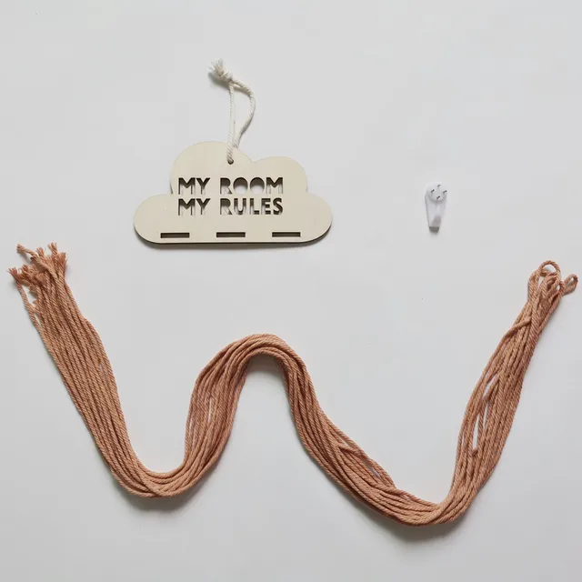 INS Nordic Wooden Cloud Baby Hair Clips Holder Princess Girls Hairpin Hairband Storage Pendant Jewelry Organizer Wall Ornaments M