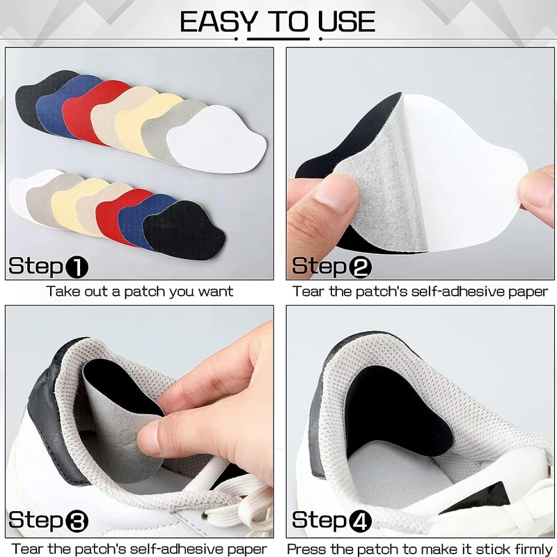 6개입 신발 굽 수리 패치 키트 자가 접착 신발 안쪽 구멍 패치 가죽 굽 패드 접착제 신발 수리 접착제