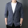 Men 100% Super Fine Merino Wool Blazer Coat 2024 Spring Autumn Knitted Pure Wool Man Single Breasted Cardigan 4