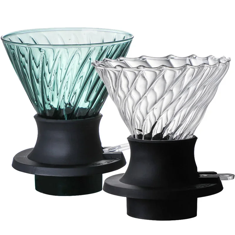 Immersion Dripper Switch Glass Pour Over Coffee Maker V Shape Drip Coffee Dripper and Filters V02 Espresso Powder Filter