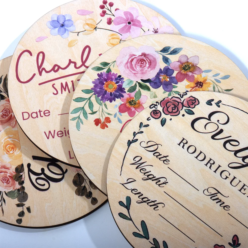 Panneau D'annonce De Bébé En Bois, Panneau « Hello World », Plaque De