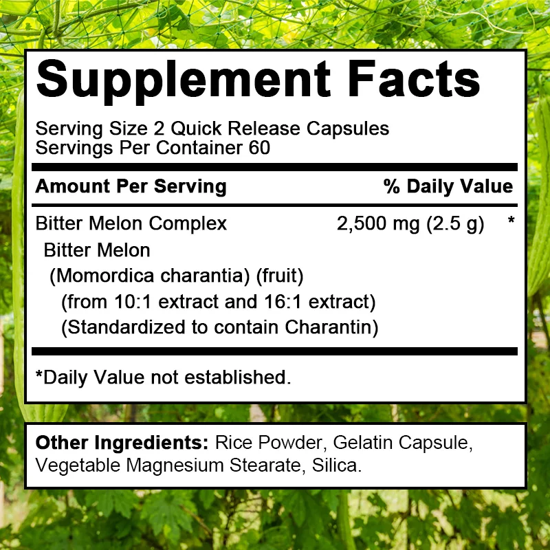 Bittermelon-Extrakt Weichkapseln | Unterstützung des Blutzuckerspiegels, Diabetes & Herzgesundheit | Pflanzen-Insulin