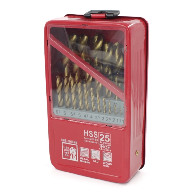 

Drill Bit Set for Wood Plastic Metal Drill Bits HSS Drill Bits(25pcs)