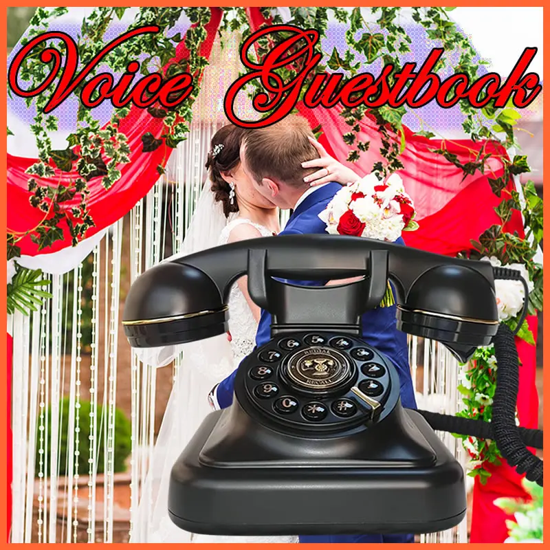 voice guest book phone retro style antique voice guestbook phone message audio recorder vintage wedding party retro voice guestbook phone