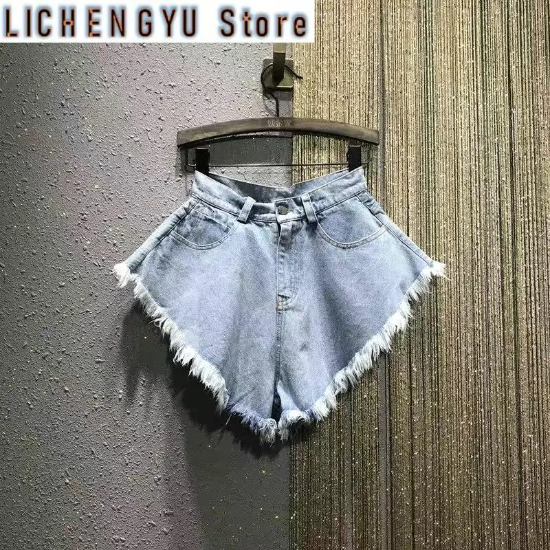 New Women Denim Shorts Jeans Feminino Summer Wide Leg Female Loose Shorts Tassel Lace Femme Cloth Pantalones Fashion Streetwear