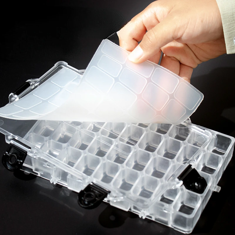 24/36 Grid Square Plastic Watercolor Moisturizing Box Student Art Sketch with Thickened Color Palette Sealed Paint Box