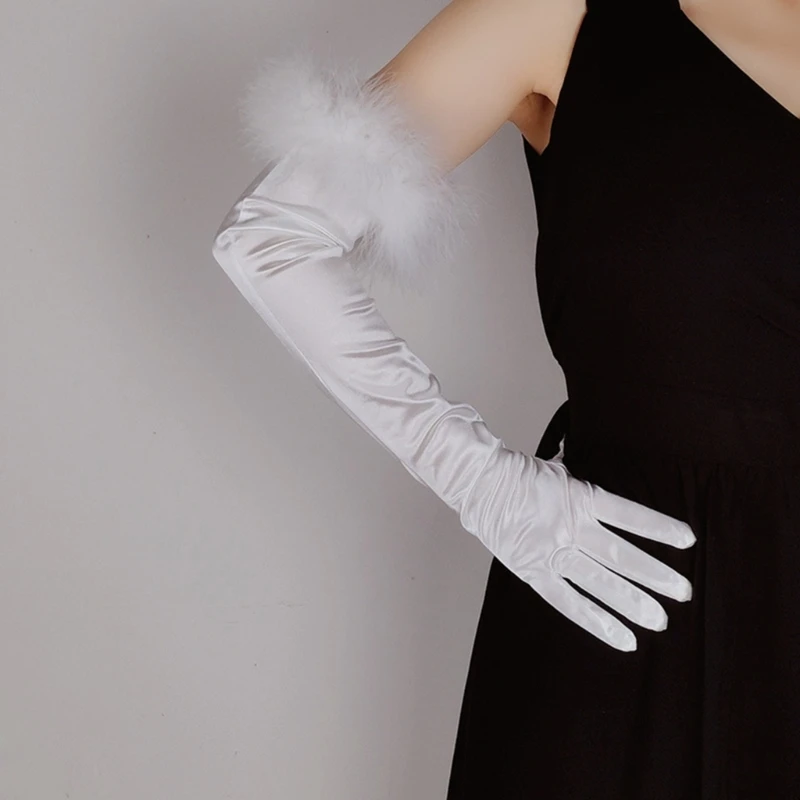 

Women Long Sleeve Opera Show Gloves Elbow Length Shoulder Stretch for Evening Wedding Dress Costume Medieval Style