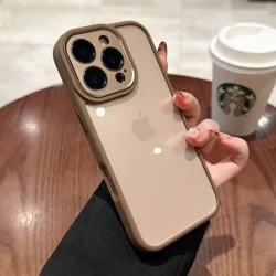 Luxury Metal Camera Protection Case - Shockproof Clear Hybrid Bumper with Hard Acrylic Cover - iPhone 16 (Gold)