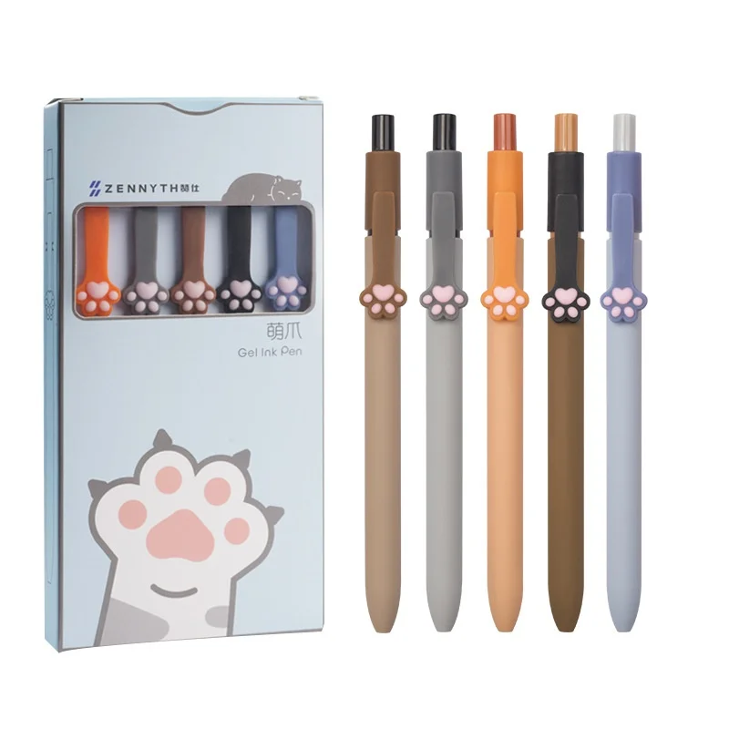 

Newstyle Cat's Paw Pressing Pen Signature Pen Cartoon Decompression Pen Gel Pen Cute Student Ball Pen Black 0.5mm