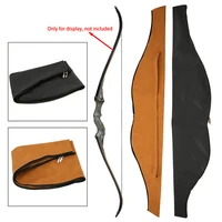 1PC Archery Recurve Bow Bag Case Pocket Soft Leather Archery Hunting Traditional Bow and Arrow Quiver Bag Carry 1