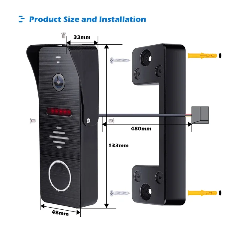ANJIELO Metal Doorbell Video Intercom System for Home Tuya Smart Video Doorhpone