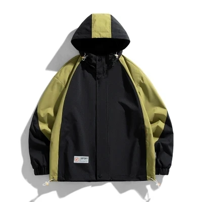 2024 Men Hooded Cargo Jackets Male Windbreak Harajuku Oversize Couples Outwear Bomber Men's Jacket Coat Streetwear Clothes