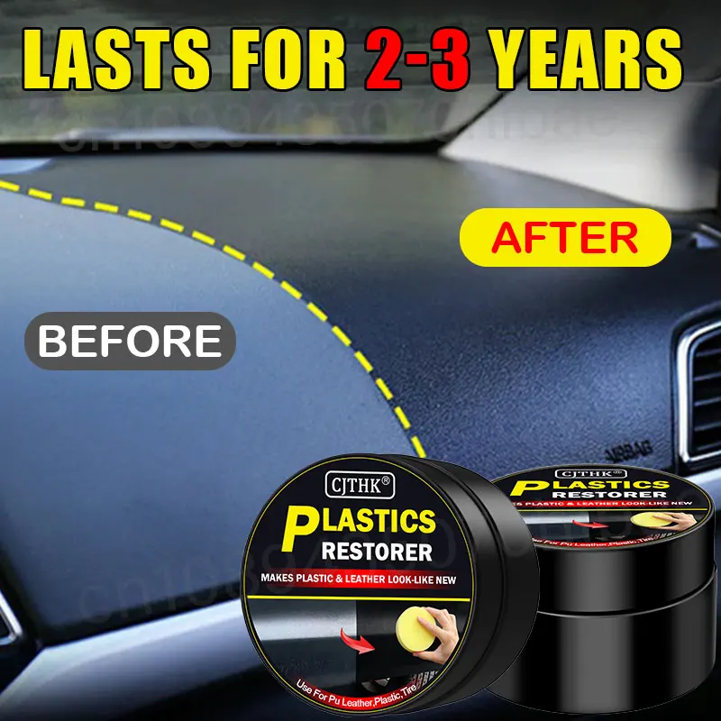 Car Plastic Restorer Auto Interior Panel Renewal Wax Coating Leather Plastic Rubber Polish Repair Auto Reconditioning Cream Care 2