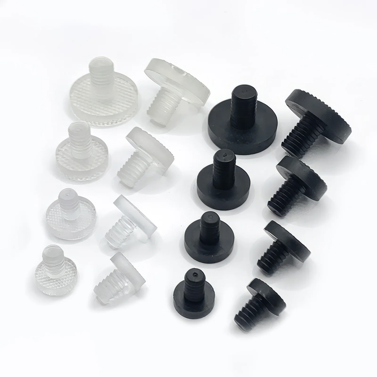 

10Pcs Transparent/Black Furniture Embedded Bumper Pad Rubber Grippers Furniture Hole Plug Cover Push in Foot Pad Floor Protector