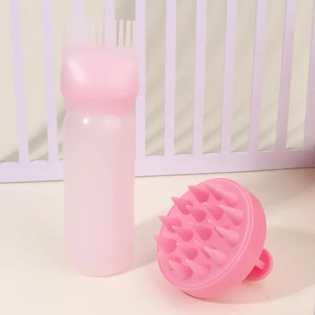 Silicone Shampoo Brush Head Scalp Massage Comb Hair Dye Tint Oil Applicator Bottle with Brush Barber Salon Hair Styling Tools 6