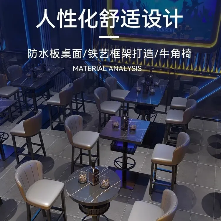 Commercial furniture vintage night show bistro Music bar Clear bar High table chair sofa booth coffee table combination