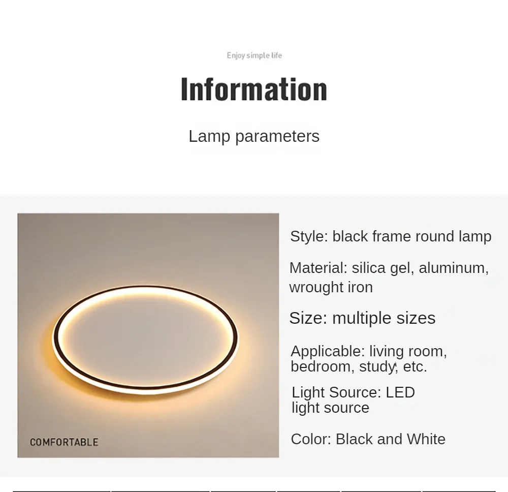 Nordic Minimalist LED Ceiling Light For Bedroom Living Room Se3221b14c3d442cf9f7408cf968e851fL