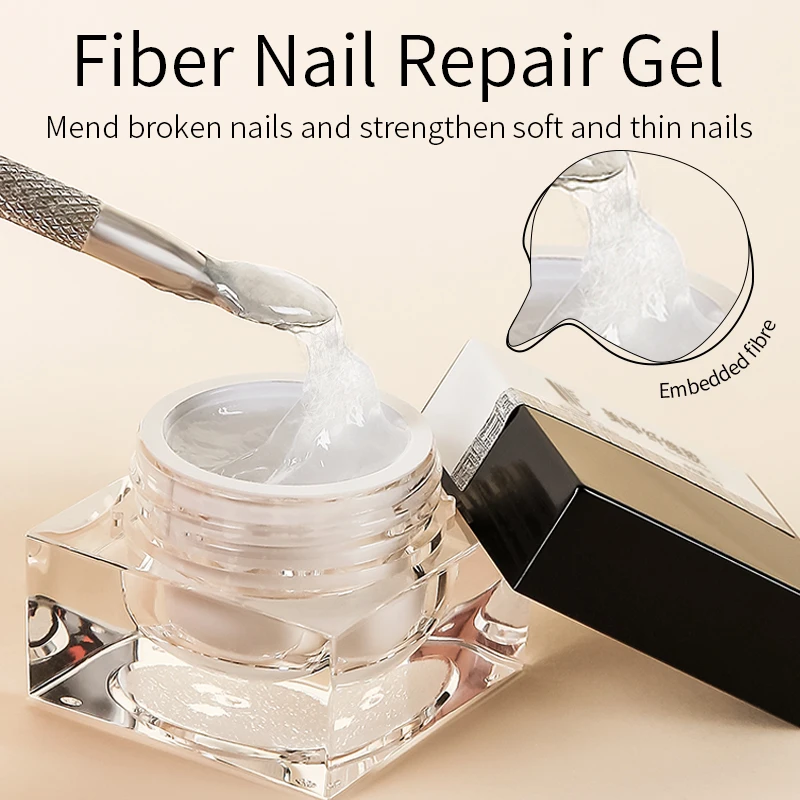 RS NAIL 5ml Fiber Extension Gel Polish Cracked Nail Repair Gel Semi Permanent UV LED Building Construction Varnish Manicure