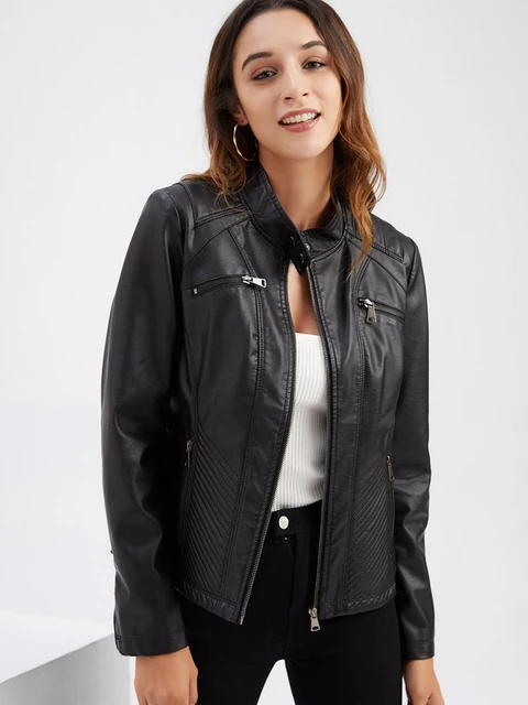 Ladies Fashion Leather Jackets | Autumn Jacket Women Pu Leather - 2023 New  Ladies - Aliexpress