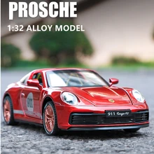 

1/32 Porsches 911 Convertible TARGA 4S Alloy Track Racing Car Model Diecast Metal Toy Car Model Simulation Sound Light Kids Gift