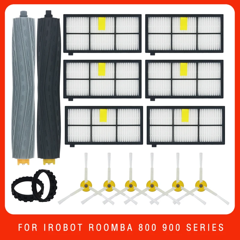Set Ricambi Per IRobot Roomba Serie S9/S9+, 3 Filtri, 3 Spazzole Laterali E 1 Paio Spazzole A Rullo In Gomma
