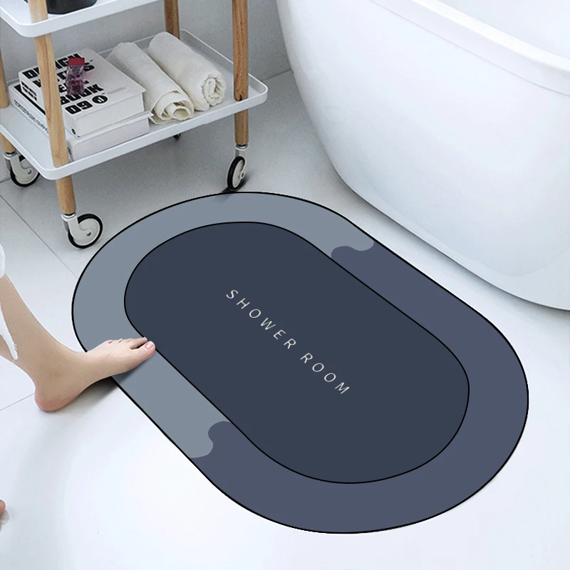 Super Absorbent Bath Mat Quick Drying Bathroom Rug Non-slip Entrance Doormat Floor Mats Toilet Carpet Home Bath Decor floor mat drying mat non slip mat door mat