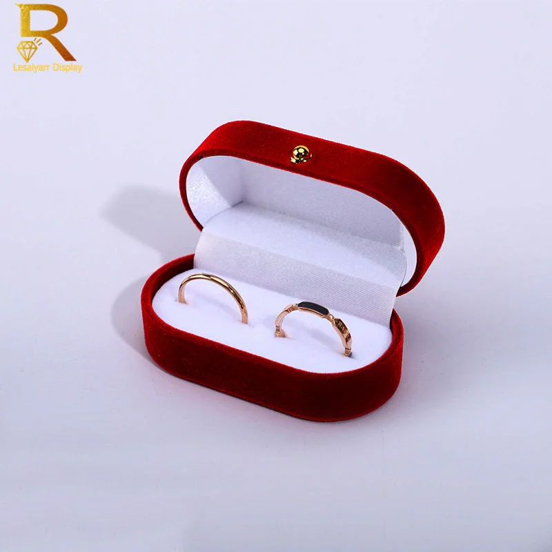 תיבת תכשיטים מבלוט תיבת טבעת ארגון תכשיטים תיבת טבעות כפולה תיבת תכשיטים תיבת מתנה לחתונה Joyeros Organizador De Joyas